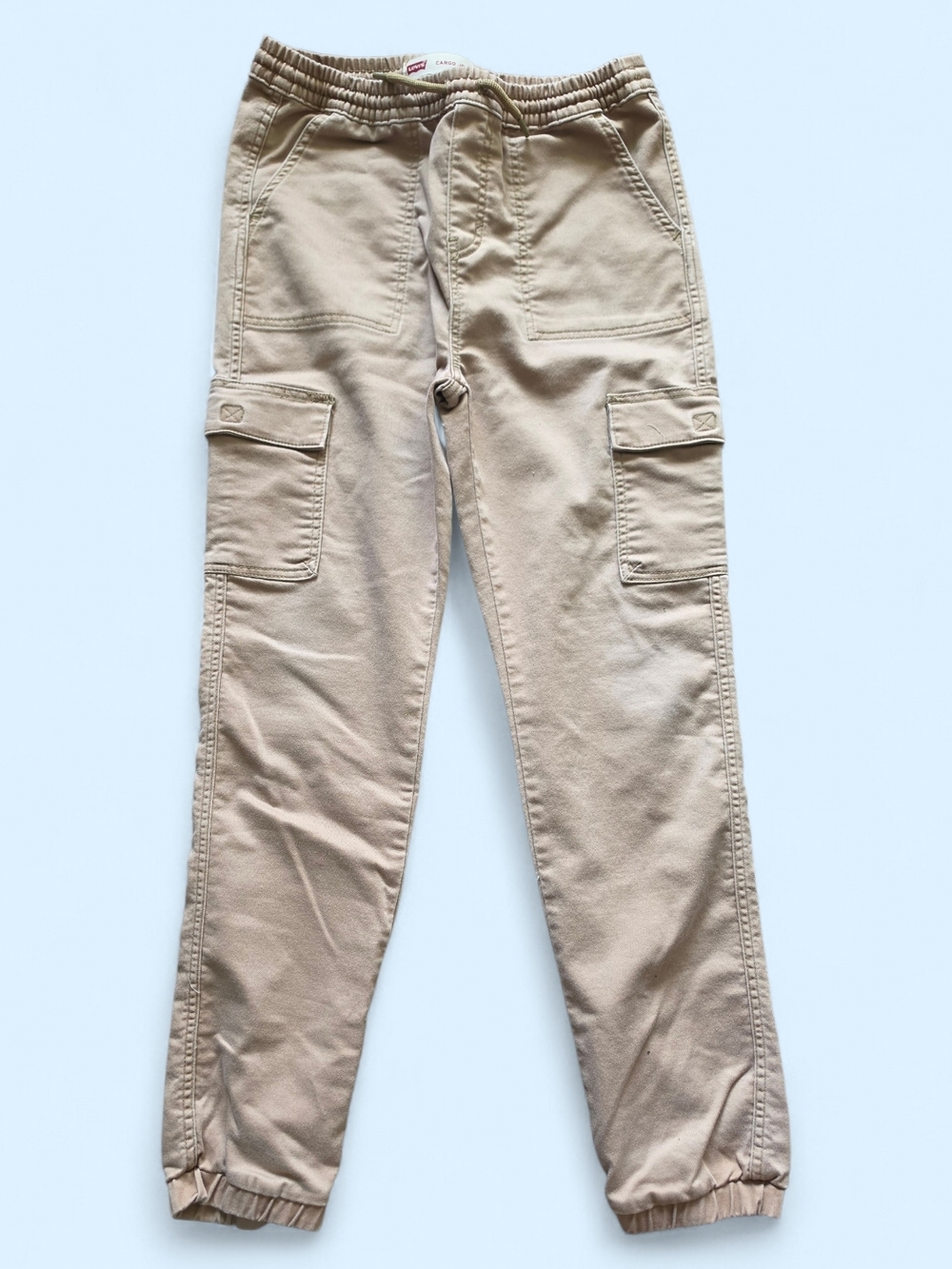 Boy's Beige Cargo Jogger Pants